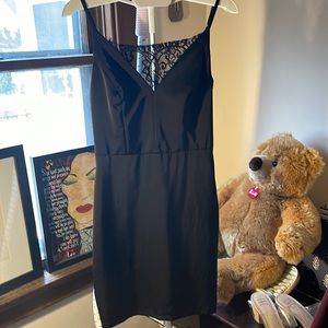 Lulu’s Black Mini Dress Lace back
